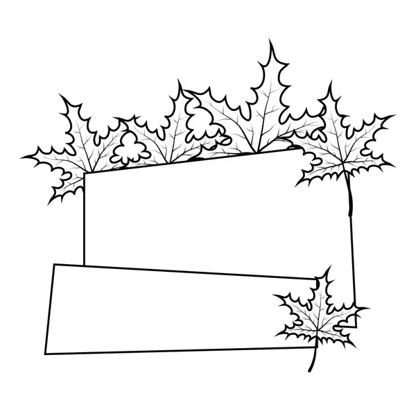 Φύλλα φθινοπωρινού φυλλώματος εποχιακά με πανό — Διανυσματικό Αρχείο