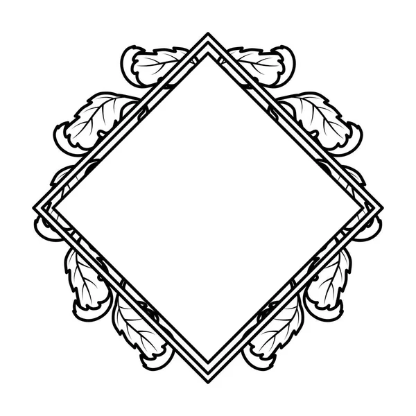 Φθινόπωρο τετράγωνη κορνίζα με φύλλα διακόσμηση — Διανυσματικό Αρχείο