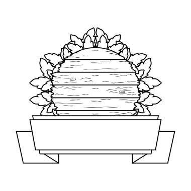 yaprak dekorasyon ile sonbahar dairesel ahşap çerçeve