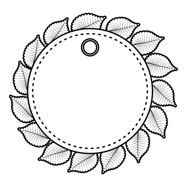 Marco circular de otoño con decoración de hojas — Vector de stock