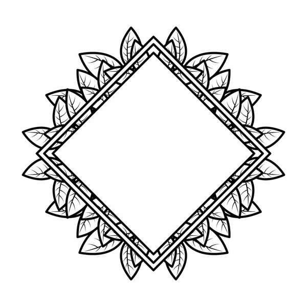 Φθινόπωρο τετράγωνη κορνίζα με φύλλα διακόσμηση — Διανυσματικό Αρχείο