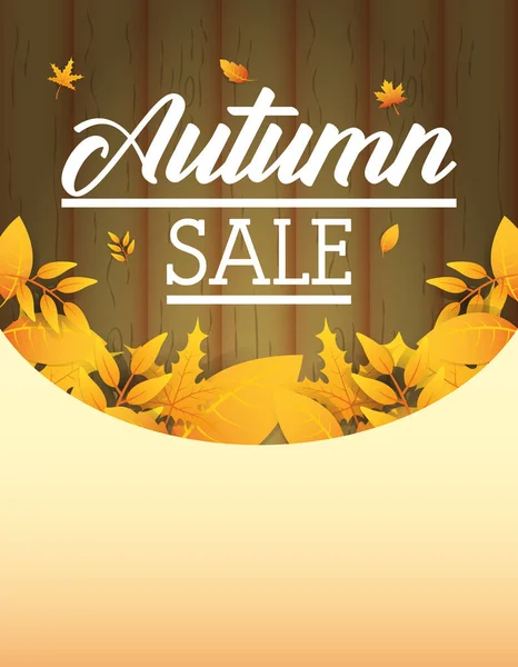 Autumn sale seasonal label icon — Stock Vector