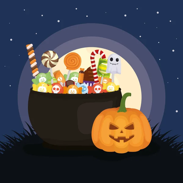 Truque ou deleite - Halloween feliz —  Vetores de Stock