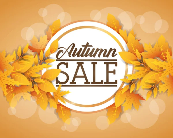 Autumn sale circular seasonal frame — Stock Vector