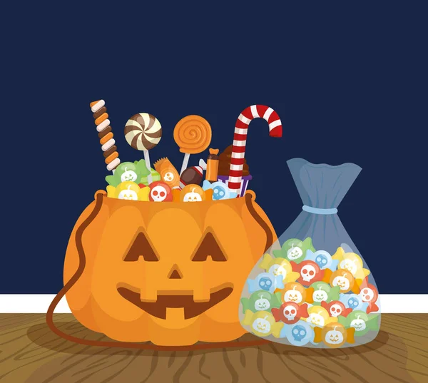 Truque ou deleite - Halloween feliz —  Vetores de Stock
