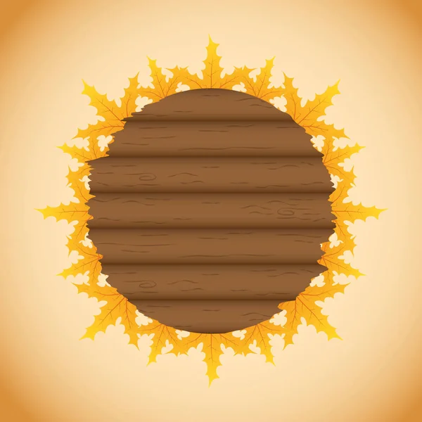 Hojas de otoño follaje marco circular — Vector de stock