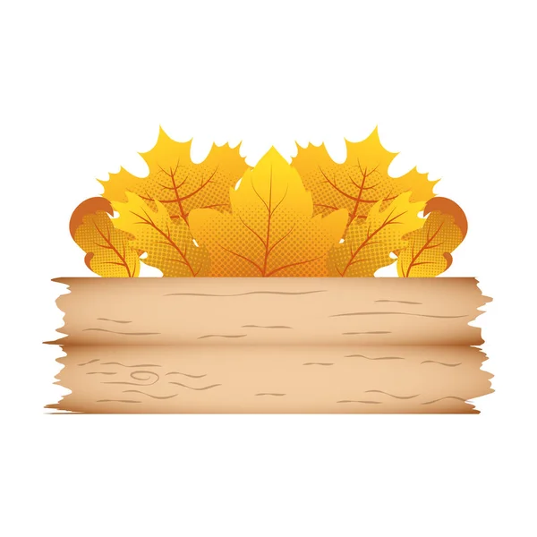 Gałąź Jesienna z listwami i drewnianą etykietą dekoracyjną koronką — Wektor stockowy