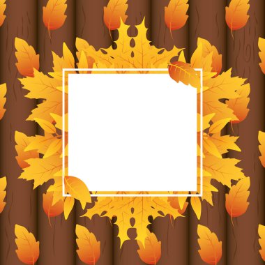 sonbahar yapraklar yeşillik kare çerçeve