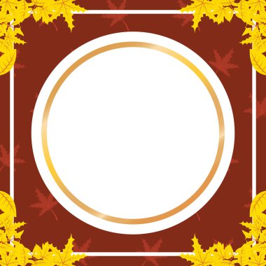 sonbahar yapraklar yeşillik dairesel çerçeve