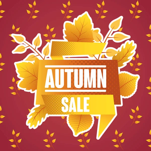 Autumn sale seasonal label icon — Stock Vector