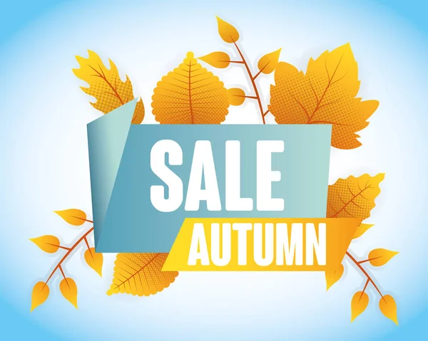 Autumn sale seasonal label icon — Stock Vector