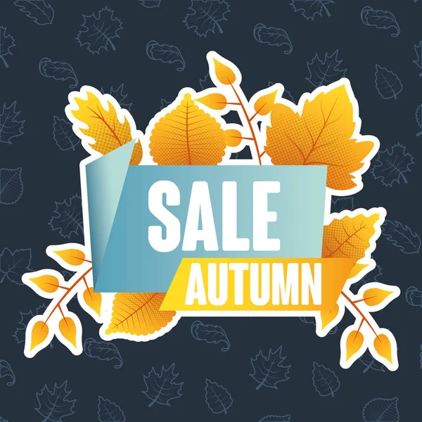 Autumn sale seasonal label icon — Stock Vector