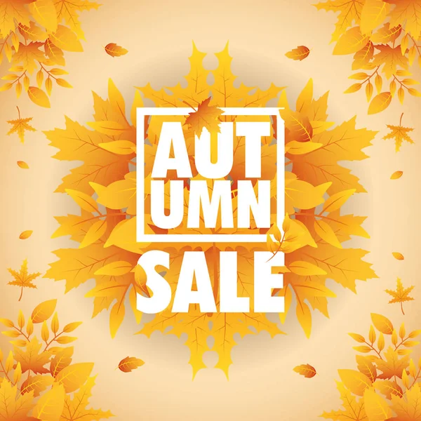 Autumn sale square seasonal frame — Stock Vector