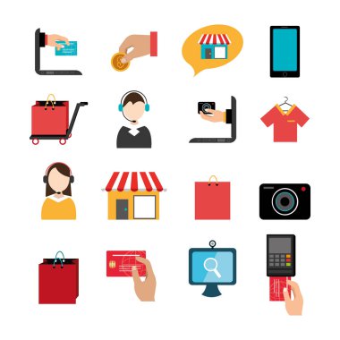 set simgeleri ile e-ticaret paketi