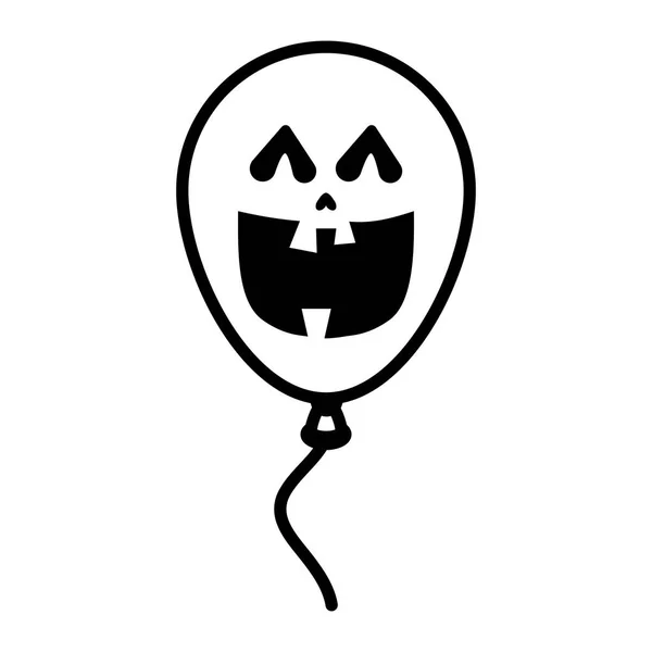 Cadılar Bayramı balon helyumla yüz — Stok Vektör