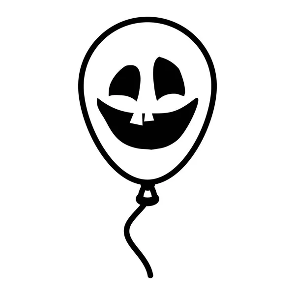 Halloween ballon hélium avec visage — Image vectorielle