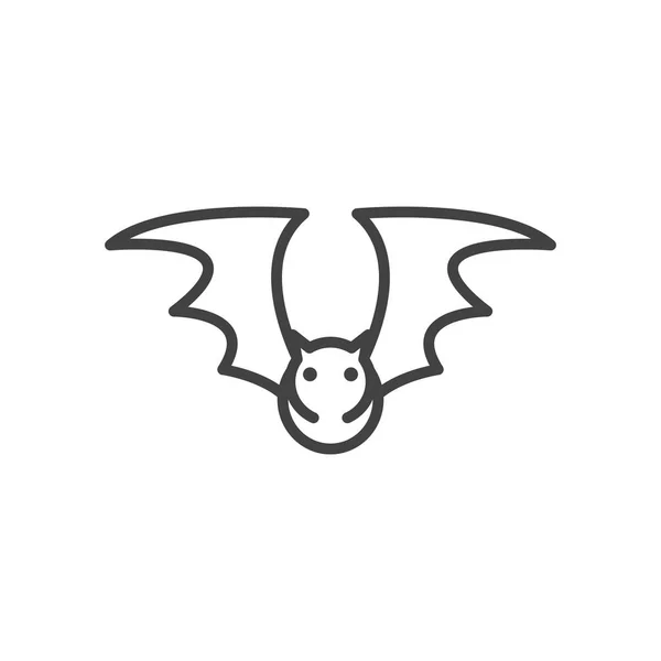 Halloween pipistrello animale personaggio icona — Vettoriale Stock