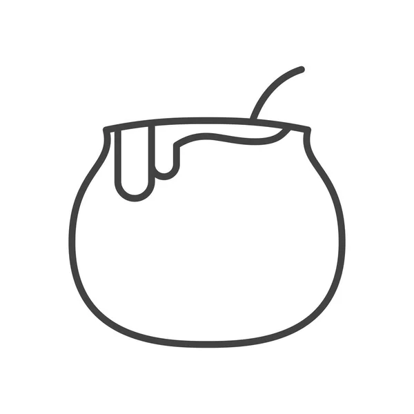 Bruja caldero olla aislado icono — Vector de stock