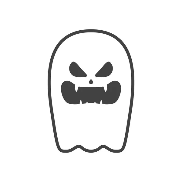 Ghost floating halloween character icon — Stock Vector
