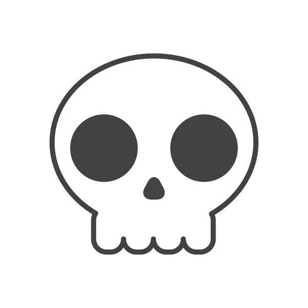 Lebka na Halloween samostatná ikona — Stockový vektor