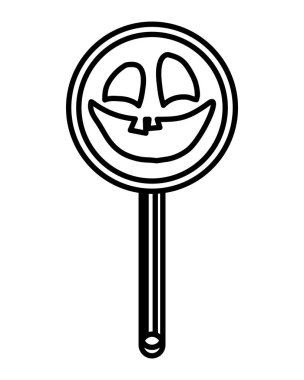 yüz simgesi ile cadılar bayramı tatlı lolipop şeker