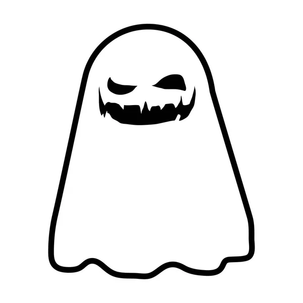 Halloween fantasma flutuante personagem ícone — Vetor de Stock