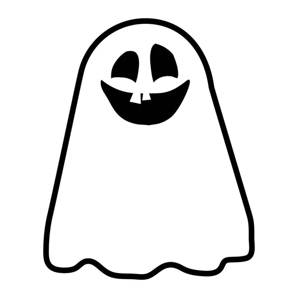 Halloween fantasma carácter flotante icono — Archivo Imágenes Vectoriales