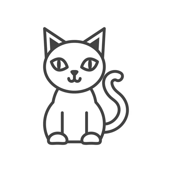 Halloween cat black animal icon — стоковый вектор