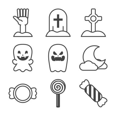 Cadılar Bayramı set simgeleri demeti