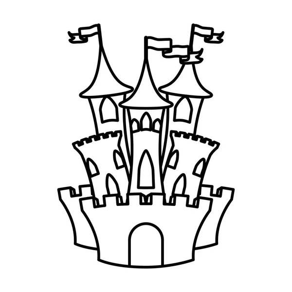 Dunkle Burg Gebäude Halloween-Ikone — Stockvektor