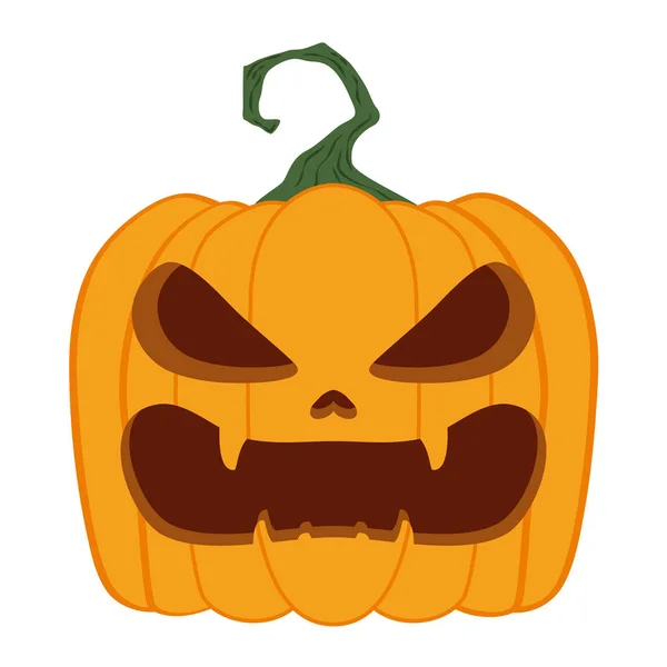 Calabaza de Halloween con el carácter de la cara — Vector de stock