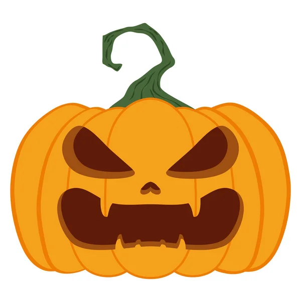 Citrouille halloween avec caractère visage — Image vectorielle