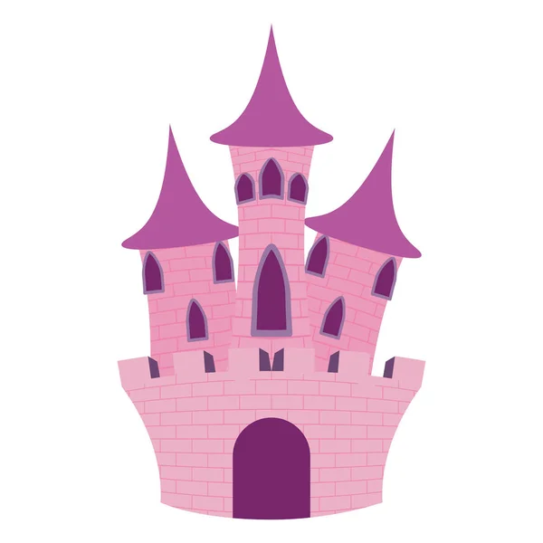 Prinzessin rosa Schloss Märchenikone — Stockvektor