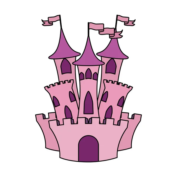 Pohádkový symbol princezny růžového zámku — Stockový vektor