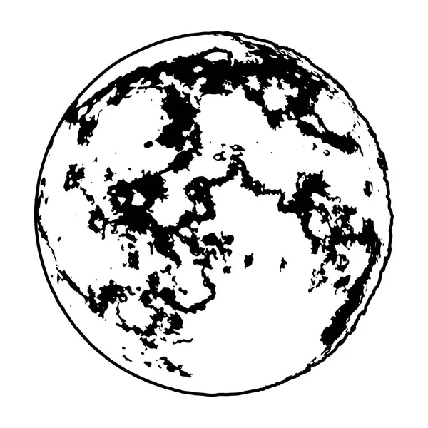 Maan volledige nacht geïsoleerd pictogram — Stockvector