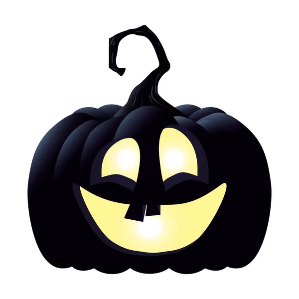 Halloween pumpkin lamp with face character — Stock Vector