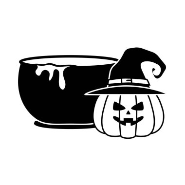 Cadılar bayramı balkabağı ve cadılar bayramı cadısı