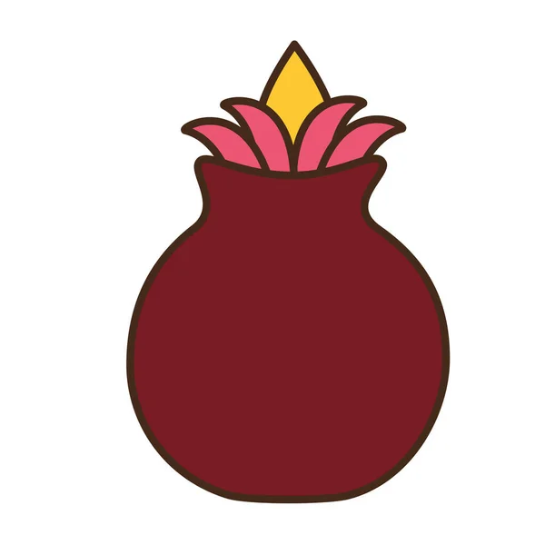 Flor de lótus em vaso diwali fest etnia ícone —  Vetores de Stock