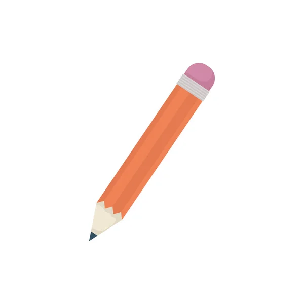 School orange pencil supply education icon — Stock Vector