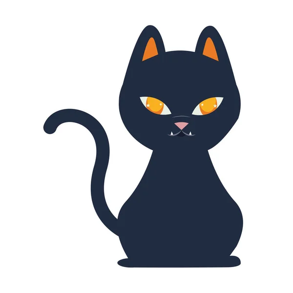 Halloween gatto mascotte icona stagionale — Vettoriale Stock