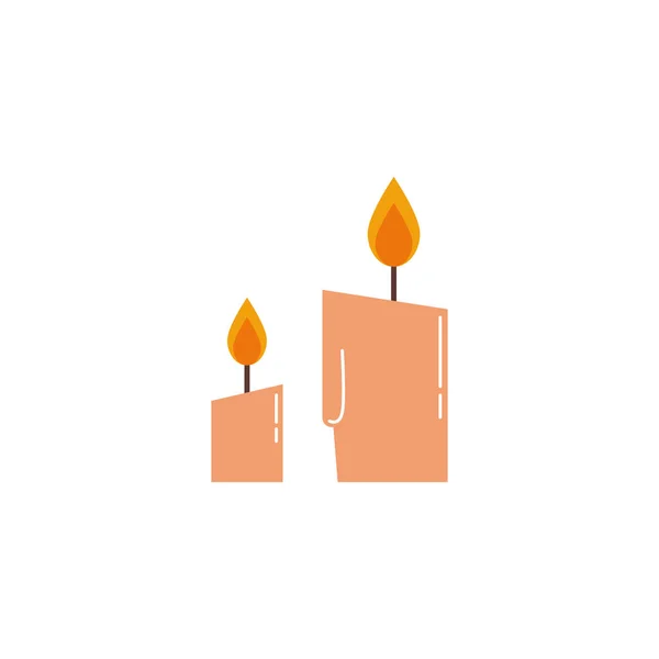 Paraffin candle halloween isolated icon — Stock Vector