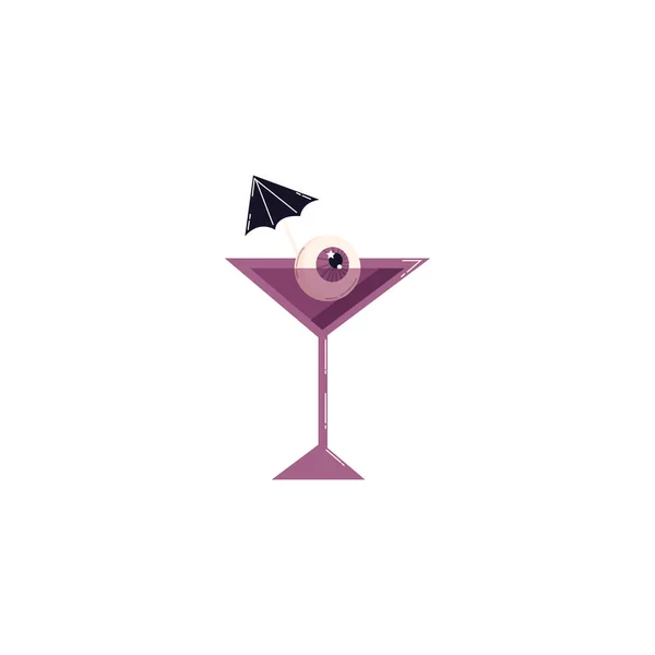 Cocktail halloween avec icône oeil — Image vectorielle
