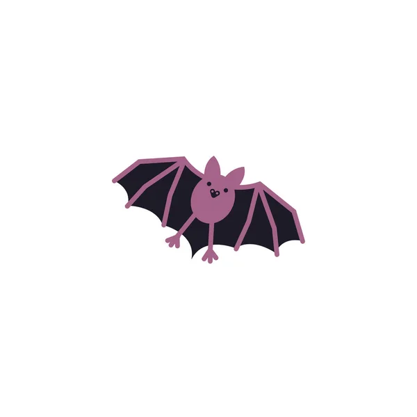 Halloween bat voando ícone isolado — Vetor de Stock