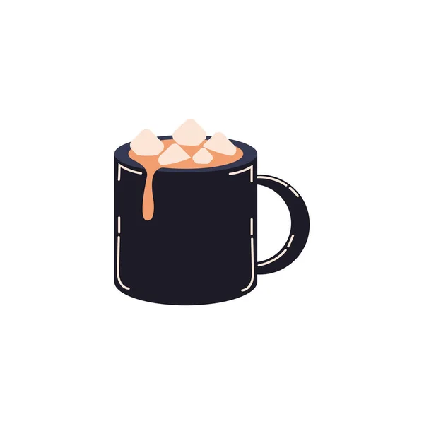 Mug with chocolate beverage icon — Stock Vector