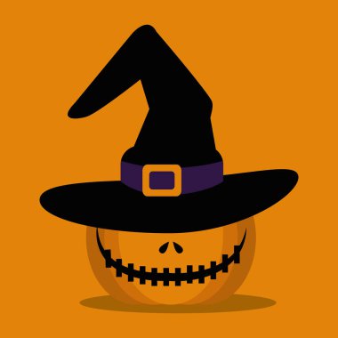 şapka cadı ile halloween kabak