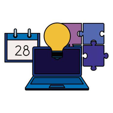 Laptop ve simgelerle sosyal medya pazarlaması