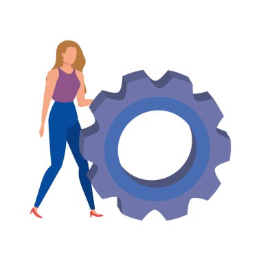 Dişli Avatar karakterli hoş bir genç kadın.