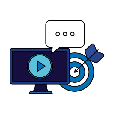 Bilgisayar ve simgelerle sosyal medya pazarlaması