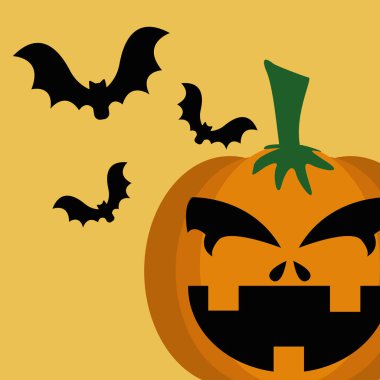 uçan yarasalar ile halloween kabak