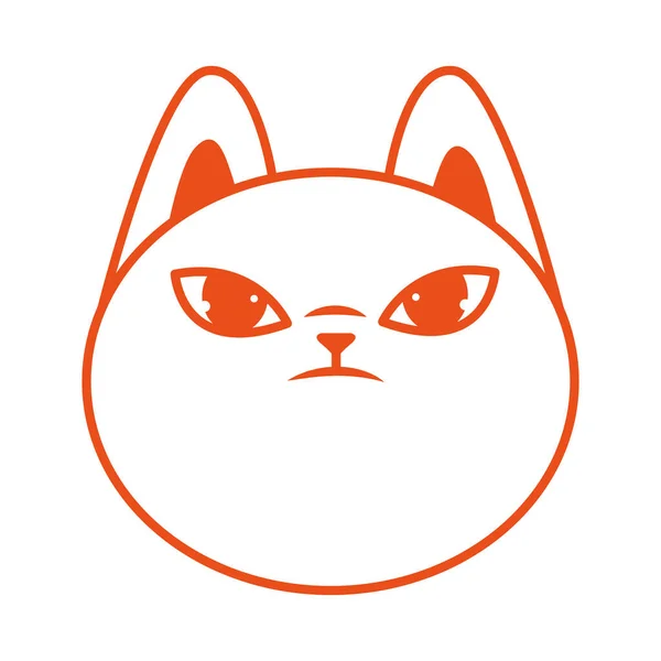 Halloween gato mascota cabeza estacional icono — Vector de stock